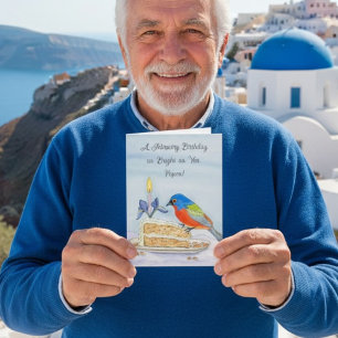 Papou Gefeliciteerd Februari Verjaardag Geschilder Kaart