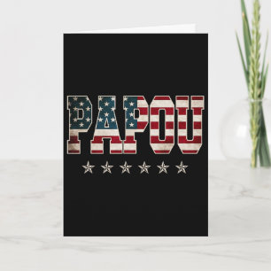 Papou Vaderdag Amerikaanse Vlag 4 juli Cadeau Kaart