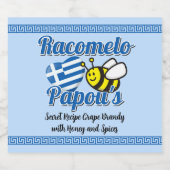 Papou's Racomelo Label Likeurfles Etiket (Enkel label)