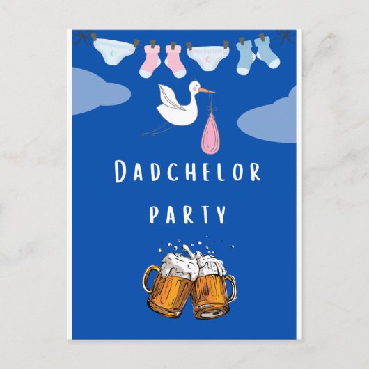 pappa douche dadchelor , bierparty uitnodiging briefkaart (Voorkant)