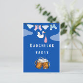 pappa douche dadchelor , bierparty uitnodiging briefkaart (Staand voorkant)