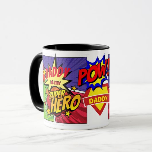 PAPPA is mijn superheld stripfiguur Mok (Voorkant links)