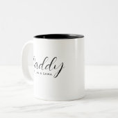 pappa | Script voor Kindernamen op Vaderdag Tweekleurige Koffiemok (Voorkant links)