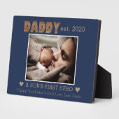 Pappa Vormed Son's First Hero Name Navy Foto Fotoplaat (Zijkant)