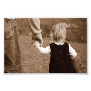 Pappa's hand houden foto afdruk