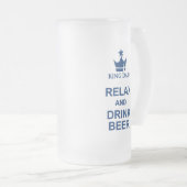 Pappa's plezier ontspannen en drink bier blauwe mo matglas bierpul (Voorkant rechts)