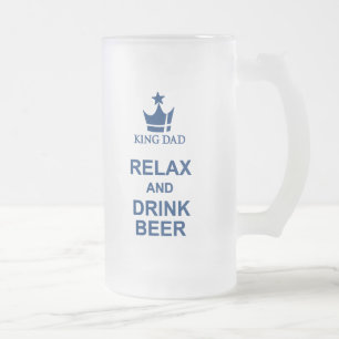 Pappa's plezier ontspannen en drink bier blauwe mo matglas bierpul