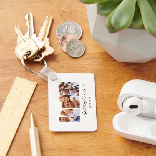 papper een leuk modern script multi foto gift sleutelhanger (Bureau)