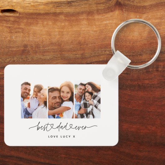 papper een leuk modern script multi foto gift sleutelhanger (Voorkant)