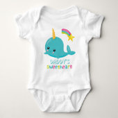 Pappies Liefje Blauw Kawaii Narwal Romper (Voorkant)