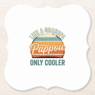 Pappou als een opa, alleen koeler vintage shirt_1 kartonnen onderzetters