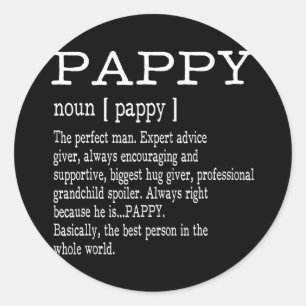 Pappy Definition Grandpa Vaderdag Ronde Sticker