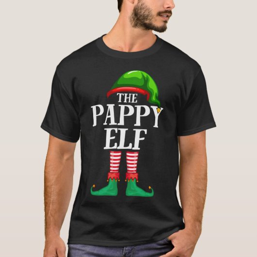 Pappy Elf Matching Family Kerstparty Pajama T-shirt (Voorkant)