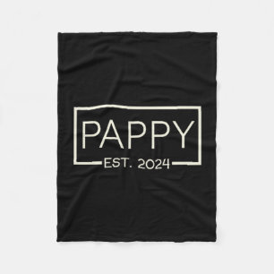 Pappy Est 2024 Nieuwe Vader Vaderdag Mannen Cket Fleece Deken