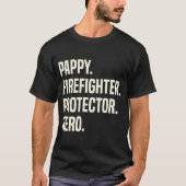 Pappy Firefighter Protector Hero Grandpa T-shirt (Voorkant)