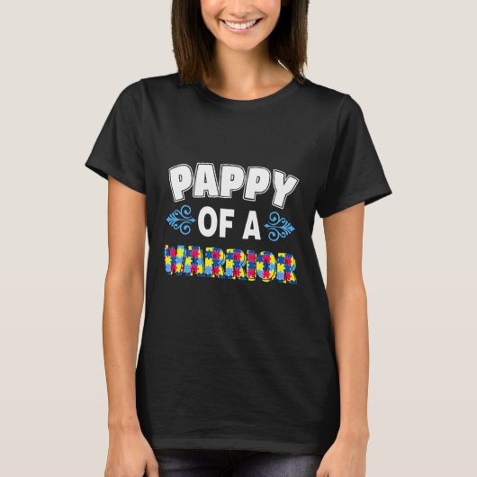 Pappy of a Warrior Autism Awareness T-shirt (Voorkant)