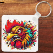 "Pappy Spirited Rooster" Double Sided Aluminum Sleutelhanger (Achterkant)