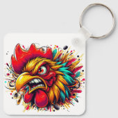 "Pappy Spirited Rooster" Double Sided Aluminum Sleutelhanger (Achterkant)
