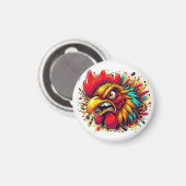 Pappy the Spirited Rooster Magnet Magneet (Voorkant / Achterkant)