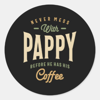 Pappy's Coffee Power Papa Vaderdag Ronde Sticker