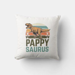 Pappysaurus Grappige Dinosaur Vintage Zonsondergan Kussen