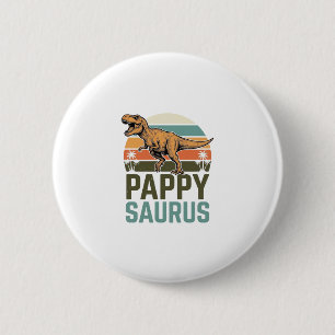 Pappysaurus Grappige Dinosaur Vintage Zonsondergan Ronde Button 5,7 Cm