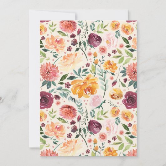 Paprika Bourgogne Faire-part de mariage de couronn (Dos)