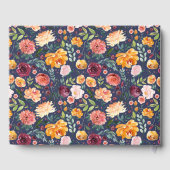 Paprika Bourgogne Floral Mariage Livre d'Invité (Verso)