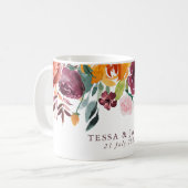 Paprika Bourgogne Mariage floral Mug (Devant gauche)