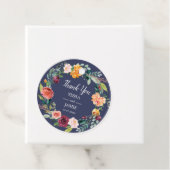 Paprika Burgundy Floral Wedding Favor Labels (In situ)