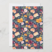 Paprika Burgundy Floral Wedding Invitation Kaart (Achterkant)