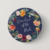 Paprika Floral Grandma van de Bride Button (Voorkant)