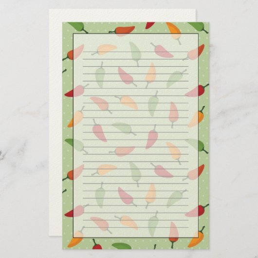 Paprika-patroon Briefpapier (Voorkant / Achterkant)