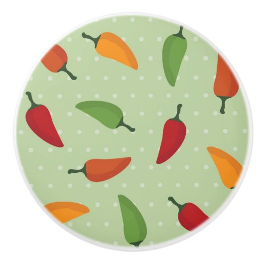 Paprika-patroon Keramische Knop (Voorkant)