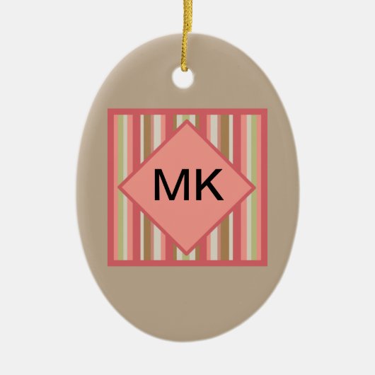 Paprika-streepjespatroon Keramisch Ornament (Voorkant)