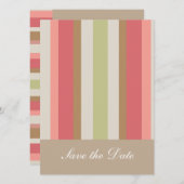 Paprika-streepjespatroon Save The Date (Voorkant / Achterkant)