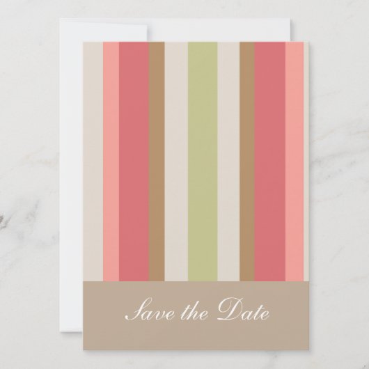 Paprika-streepjespatroon Save The Date (Voorkant)