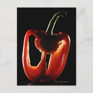 Paprika, vegetable, zwarte achtergrond briefkaart