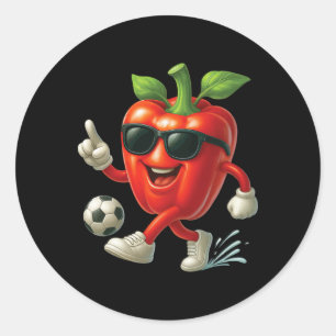 Paprika Voetbal Ronde Sticker
