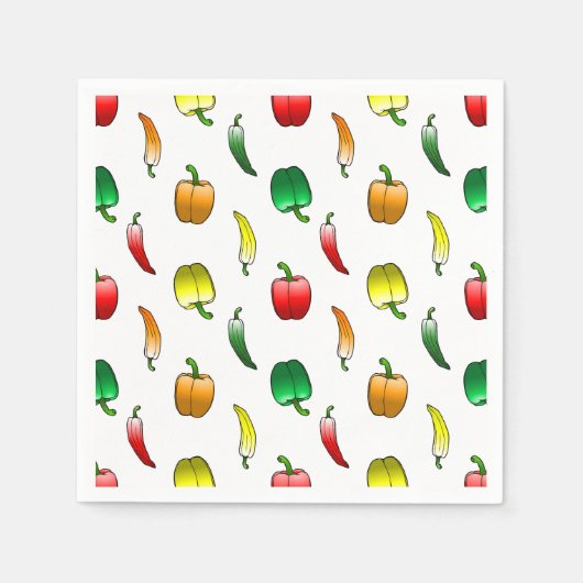 Paprika's en lange paprika's servet (Voorkant)