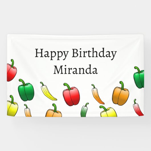 Paprika's en lange paprika's spandoek (Horizontaal)