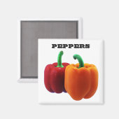 Paprika's - (Koelkast Magnet Square) Magneet (Voorkant / Achterkant)