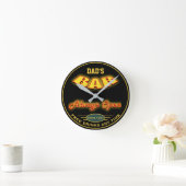 Pap's Bar Yellow Red Neon Kijk elke datum Ronde Klok (Huis)