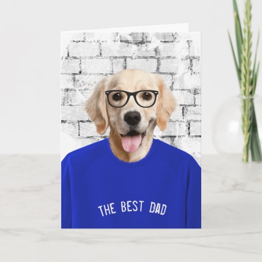 Pap's Birthday Golden Retriever op T-shirt kaart (Voorkant)