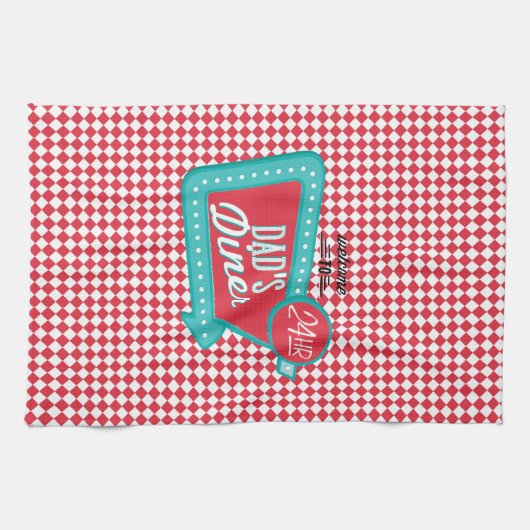 Pap's Diner Towel - Retro Vaderdag Theedoek (Horizontaal)