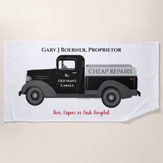 Pap's Funny Beach Towel Garage Truck Beer Wine Cas Strandlaken