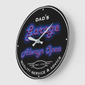 Pap's Garage Blue Neon Zoek een datum en naam  Grote Klok (Hoek)