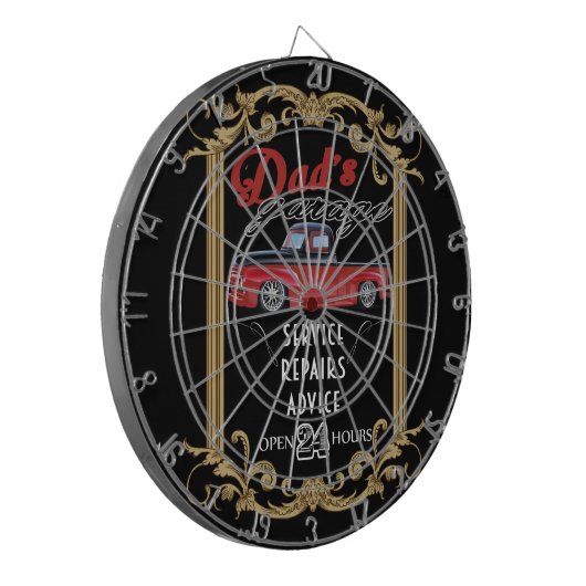 Pap's  Garage Dartbord (Voorkant Links)