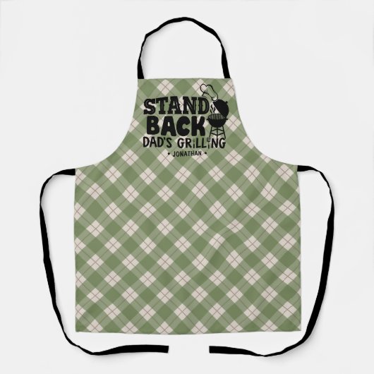Pap's Grilling gepersonaliseerd BBQ Funny Kitchen Schort (Voorkant)