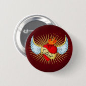 Pap's hart ronde button 5,7 cm (Voorkant /achterkant)